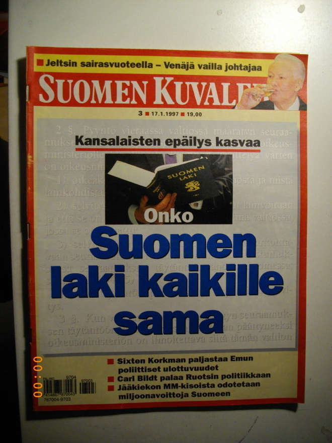 Suomen Kuvalehti Nro 3/1997. (13.3)