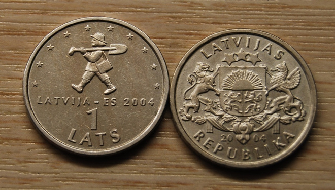 1 lats 2004 Latvia,  EU:UN LIITTYMINEN