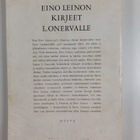 Aarre M. (toim.) Peltonen : Eino Leinon kirjeet L. Onervalle - pikkukuva 2