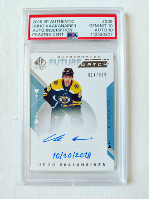 Urho Vaakanainen - 18-19 SP Future Watch Auto /999 - PSA 10