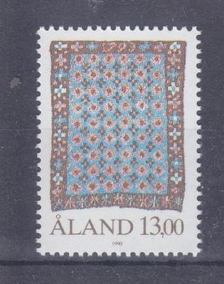 Åland 1990  13 mk. ryijy  postituoreena.