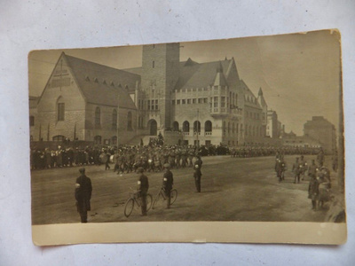 VANHA Valokuva Postikortti Vapaussota Paraati Helsinki 1918