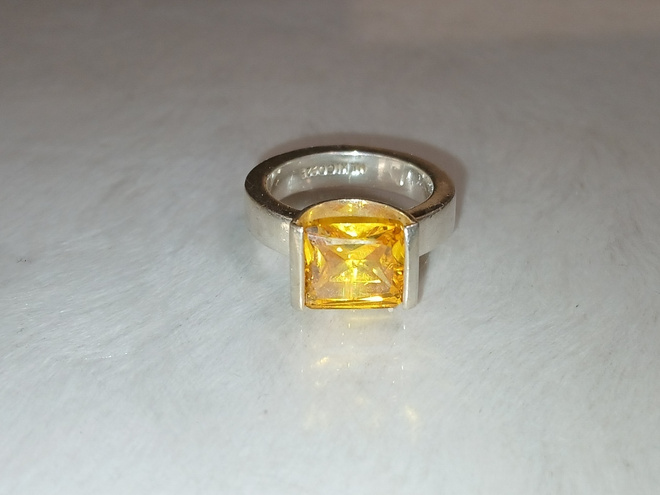 Citrine kivi Hopea sormus MEXICO 925