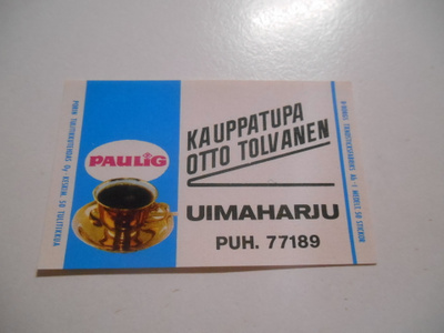 TT Etiketti Paulig Kauppatupa Otto Tolvanen Uimaharju