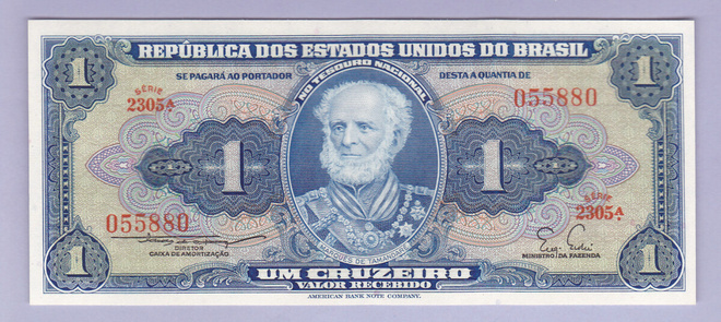 Brasilia 1 Cruzeiro v.1955 UNC P-150b