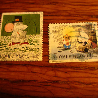 kulkeneet muumi postimerkit 2kpl