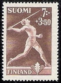 1945 Urheilumerkkejä Keihäs 7 + 3:50 mk ** LaPe 290