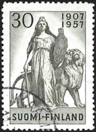 1957 Eduskunta 50 vuotta leimattu LaPe 478