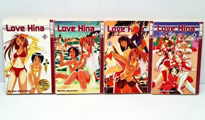Love Hina volumet 1-3 + 6 (englanti)