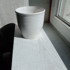 SHT Design valkoinen ruukku, uurrettu, 13cm. kork. - pikkukuva 1