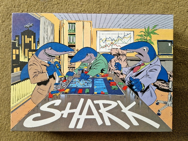 Shark vintage lautapeli Vuodelta 1987 uudenveroinen