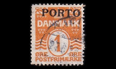 Tanska PORTO_1 o 1 öre aaltoviiva (1921)