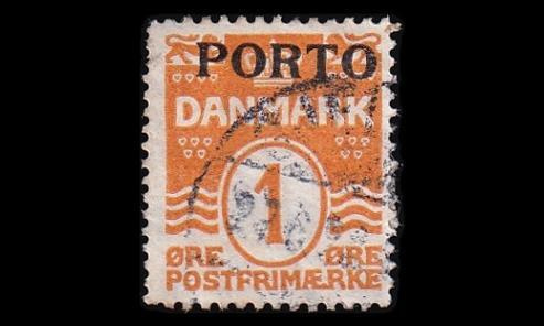 Tanska PORTO_1 o 1 öre aaltoviiva (1921)