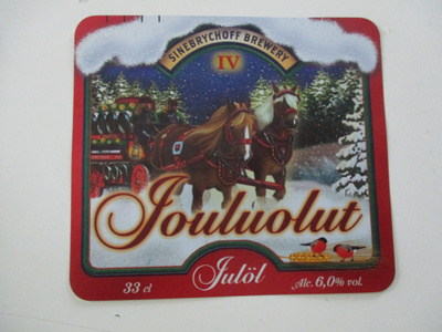 VANHA OLUT ETIKETTI - JOULUOLUT IV 6.0% (K26-37)