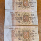 3kpl 50 markkaa v. 1977, kaksi korvaavaa - pikkukuva 2