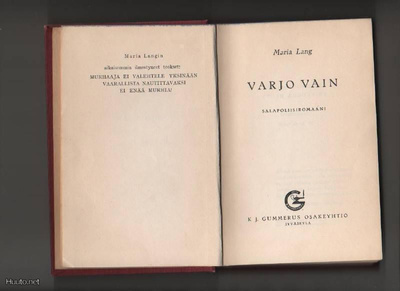 Lang, Maria: Varjo vain, KJG 1954, sid., 1.p., K3