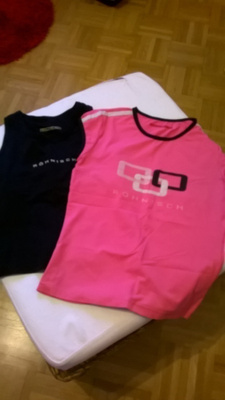 RÖHNISCH jumppatopit, pinkki ja musta,koko XS/S