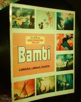 Walt Disney KIILTOKUVA KIRJAT : BAMBI ( 1 p. 1973 ) Sis.pk