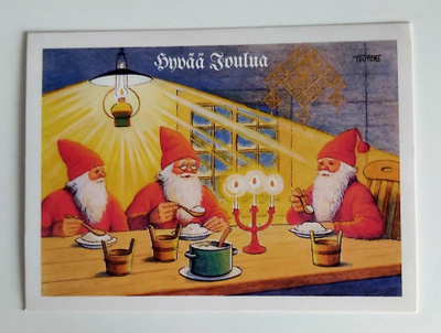 TEUTORI "Joulupuurolla"-KULKEMATON POSTIKORTTI