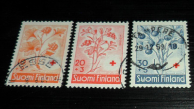 LAPE 499-501 PUNAIRISTI 1958 LEIMATTUINA KOKO SARJA
