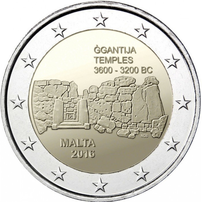 ** MALTA 2€ 2016 Ggantija pillerissä **