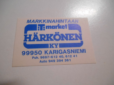 TT Etiketti T-market Härkönen Karigasniemi