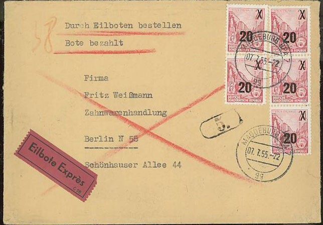 DDR Mi 439 5kpl pikakirje