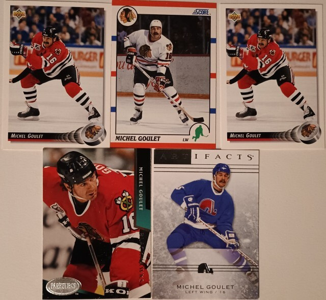 5 x MICHEL GOULET Blackhawks, Nordiques