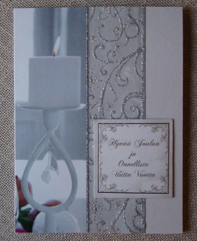 HAND MADE - Hopeista kynttilän valoa - JOULUKORTTI