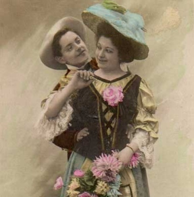 RAKKAUS / Hattupäinen tyttö ja rakastunut mies - 2. 1900-l.