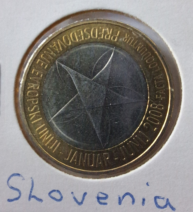 3€ Slovenia eu-puheenjohtajuus. 2008.