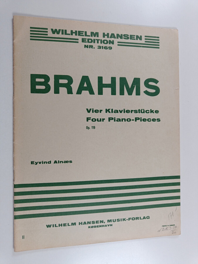 Eyvind Alnaes : Brahms : Vier klavierstucke - Four piano-...