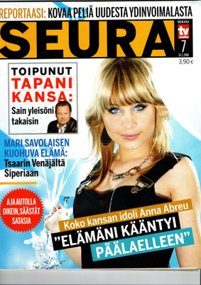 Seura n:o 7 2008 Anna Abreu. Tapani Kansa. Ninja. Autoextra.