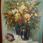 Upea värikäs  KUKKATAULU  öljyvärimaalaus 72x62cm - pikkukuva 3