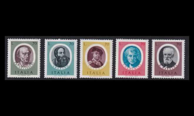 Italia 1572-6 ** Taiteilijoiden muotokuvia (1977)