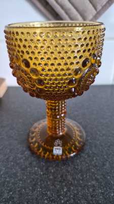 Riihimäen lasi Grapponia viinilasi amber