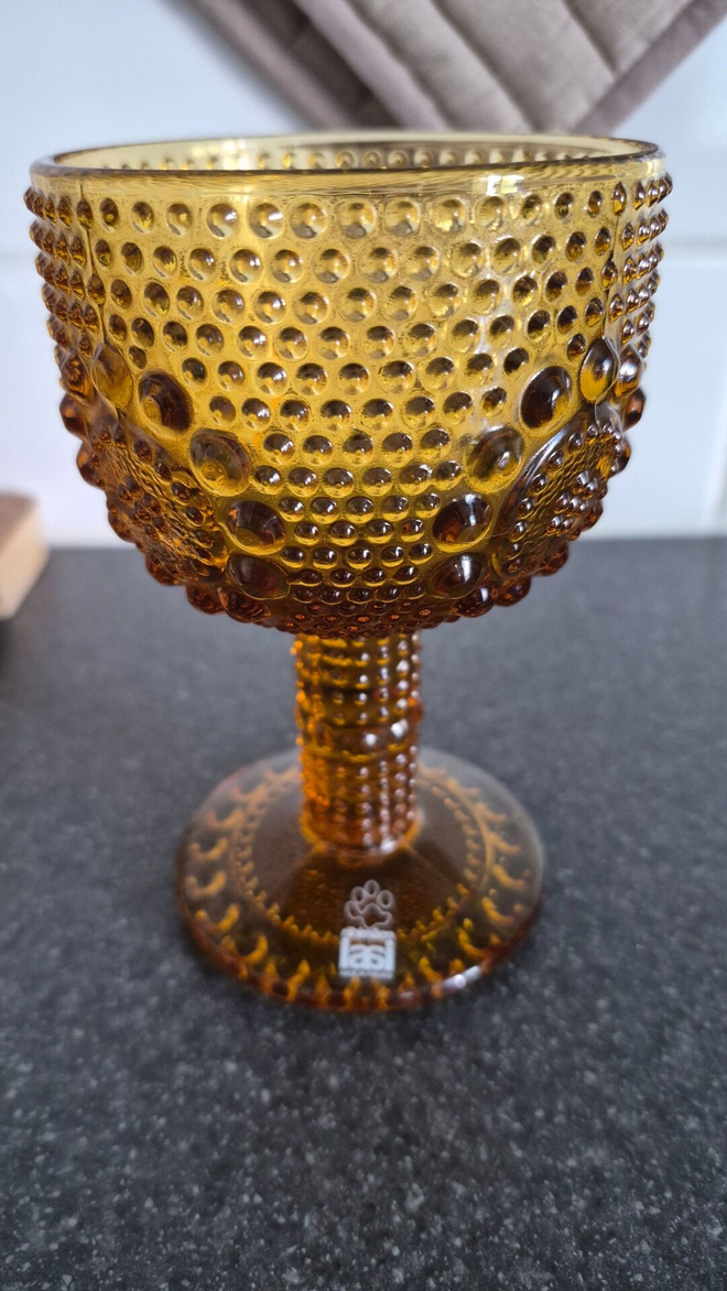 Riihimäen lasi Grapponia viinilasi amber