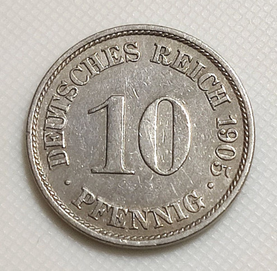 Saksa 10 Pfennig 1905A