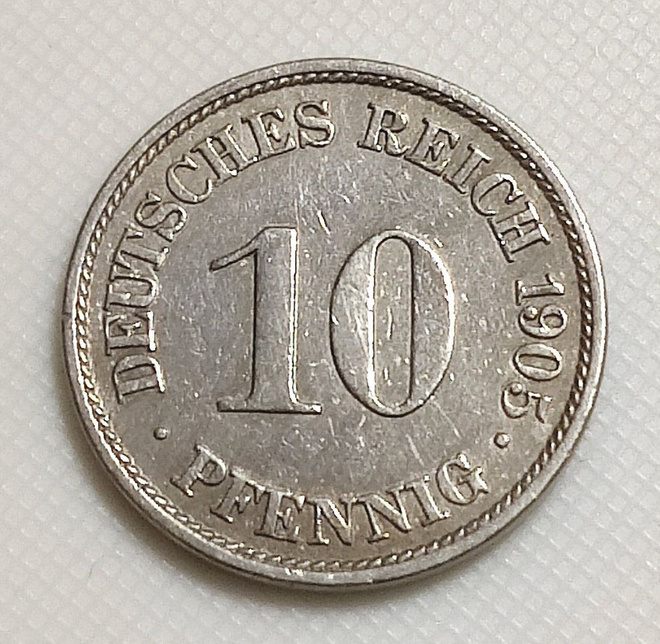 Saksa 10 Pfennig 1905A