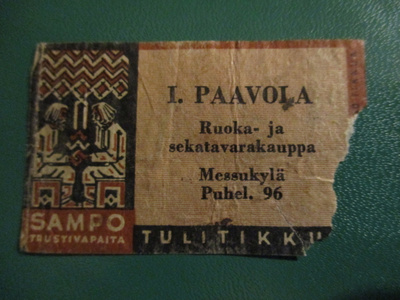 TT ETIKETTI - MESSUKYLÄ I.PAAVOLA  ET S-12