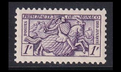 Monaco 443 * Käyntikorttipostimerkki 1 Fr (1951)