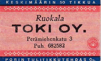TOKI OY. Ruokala, Perämiehenkatu 3.  s102