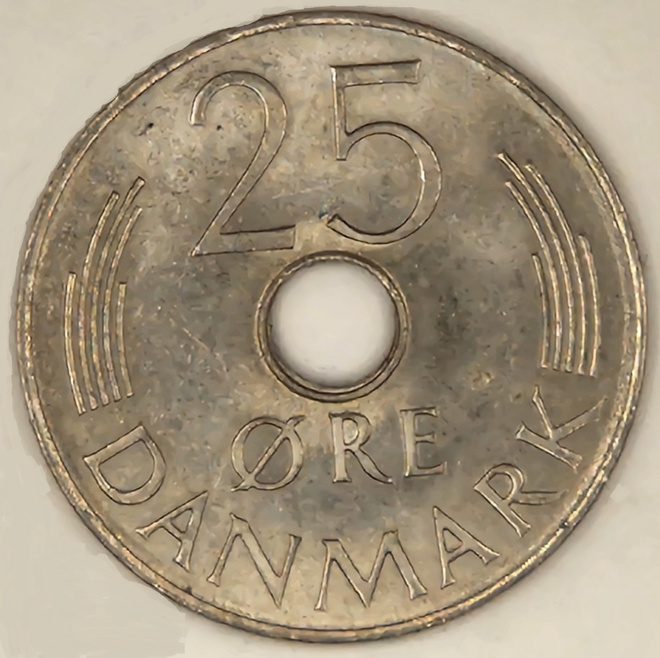 Tanska 25 äyrin kolikko 1980