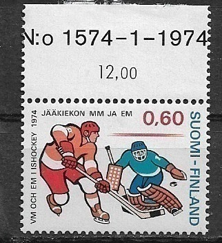 Jääkiekon MM 1974, postituore, Lape 744.
