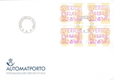 RUOTSI 1991 -  FDC AUTOMAATTIMERKKIKUORI
