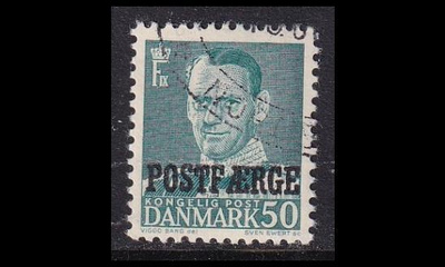 Tanska PF_38 o Frederik IX 50 öre sinivihreä (1955)