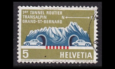 Sveitsi 791 o Maantietunnelin avajaiset St. Bernhard (1964)