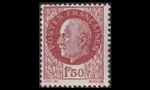 Ranska 524 ** Käyttösarja Pétain 1.50 Fr ruskea (1941)