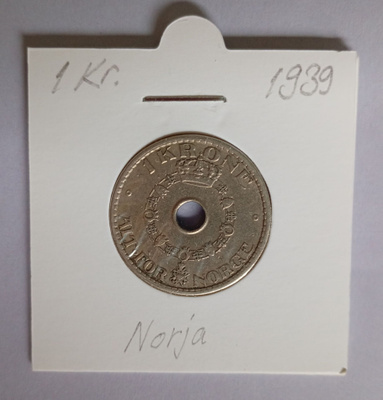 Norja 1 Kroner v.1939 KM#385