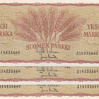 1 markka 1963 sarja AI VAL-Ara 3 peräkkäistä numeroa pakkas - pikkukuva 1